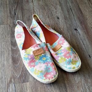 Coach Margret Canvas Floral Espadrille Slip On Flat Size 10